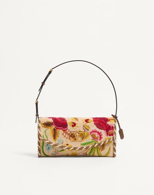 Valentino Garavani - Valentino Garavani Devain Embroidered Small Shoulder Bag - Multicolour - Woman - Shoulder Bags